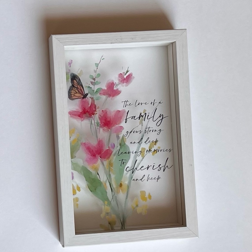 Framed Painting on Glass Wall Hanging - Family and Cherished Memories